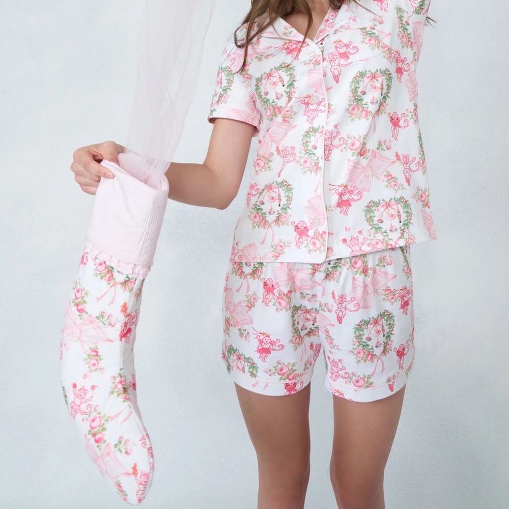 LoveShackFancy x Roller Rabbit Merry Monkey Beaux Polo Pajamas